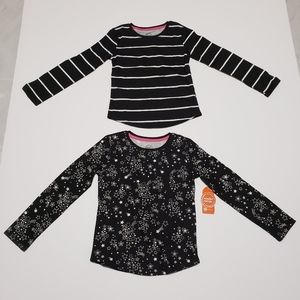 Wonder Nation Girls Long Sleeve T-Shirt Set.